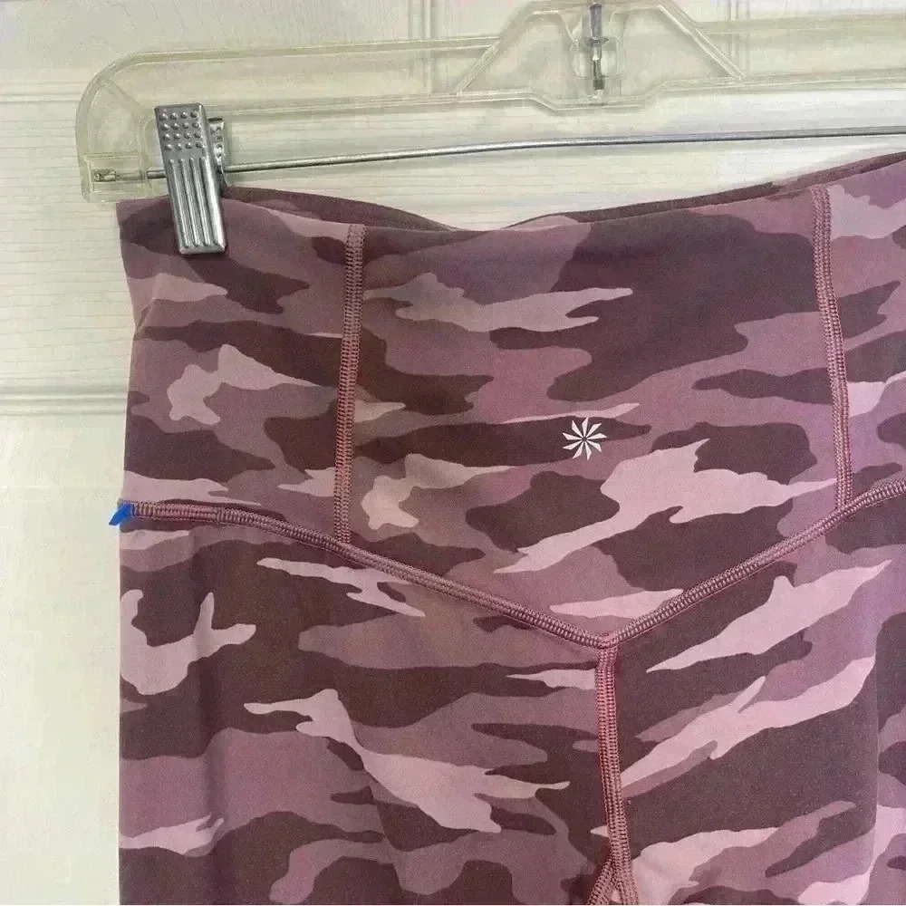 Athleta Elation 7/8 Tight Leggings Mauve Pink Camo High Rise Sz SP - Picture 6 of 8